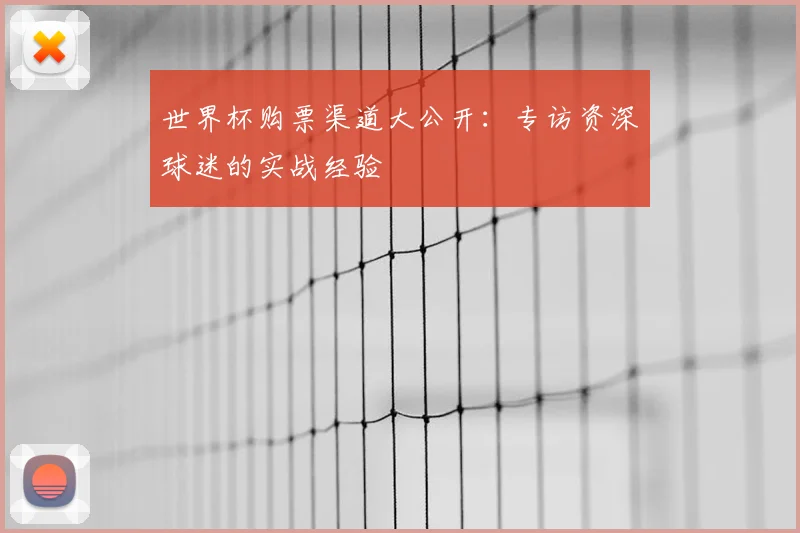 世界杯购票渠道大公开：专访资深球迷的实战经验